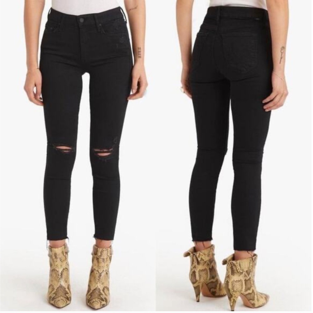 Mother the Looker Ankle Fray Jeans in Guilty as Sin